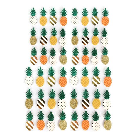 48 stickers 3D Ananas 4 5 cm