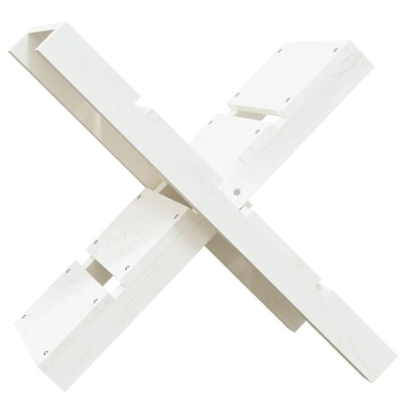 vidaXL Porte-bûches Blanc 47x39 5x48 cm Bois massif de pin