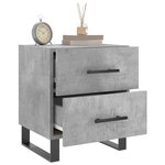 vidaXL Table de chevet gris béton 40x35x47 5 cm bois d’ingénierie