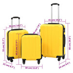 vidaXL Valise rigide 3 Pièces Jaune ABS