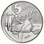 Pièce de monnaie 5 euro Italie 2019 argent BU – Vespa (verte)