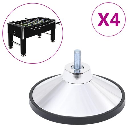 vidaXL Pieds de baby-foot 4 Pièces Chrome