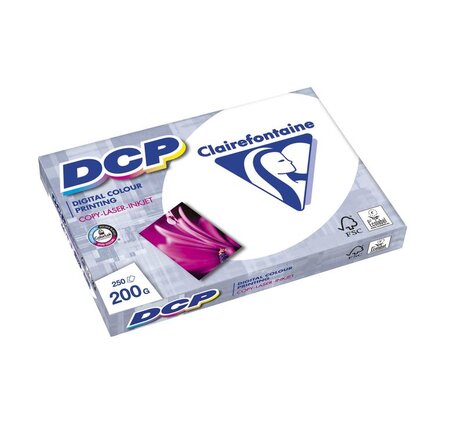 Ramette 250 feuilles papier couleur dcp a4 200 g blanc 170 cie clairalfa
