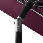 vidaXL Parasol à 3 niveaux avec mât en aluminium Bordeaux 3 m
