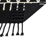 Tapis coton Berbère - noir - 80 x 230