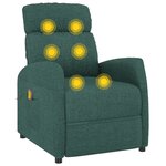 vidaXL Fauteuil de massage Vert foncé Tissu