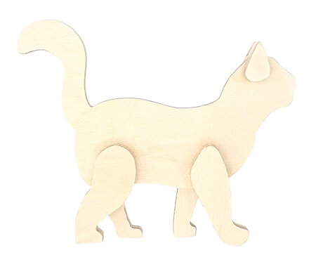 Jouet en bois Chat 10 x 12 x 2 cm