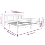 vidaXL Cadre de lit Noir Bois massif 200x200 cm