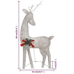 vidaXL Famille de rennes de Noël 270x7x90 cm Doré Blanc chaud Maille