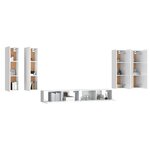 vidaXL Ensemble de meubles TV 6 Pièces Blanc brillant Bois d'ingénierie