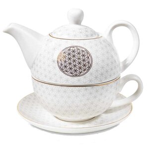 Théière solo en porcelaine fleur de vie