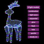 vidaXL Décoration de Noël de renne avec maille 306 LED 60x24x89 cm