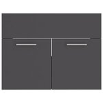 vidaXL Armoire d'évier avec lavabo intégré Gris Aggloméré