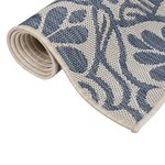 vidaXL Tapis à tissage plat d'extérieur 100x200 cm Motif bleu