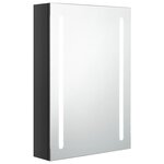 vidaXL Armoire de salle de bain à miroir LED noir brillant 50x13x70 cm