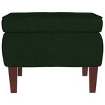 vidaXL Chaise à bascule avec pieds en bois et tabouret Vert foncé