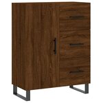 vidaXL Buffet haut Chêne marron 69 5x34x180 cm Bois d'ingénierie