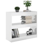 vidaXL Bibliothèque/Séparateur de pièce Blanc brillant 80x30x72 cm