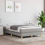 vidaXL Sommier à ressorts de lit Gris clair 120x200 cm Tissu