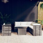 vidaXL Salon palette de jardin 7 Pièces avec coussins Bois de pin massif
