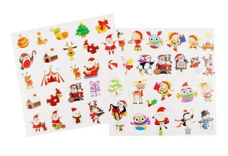 Stickers transparents Noël Assortiment Rigolo 48 pièces