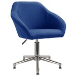 vidaXL Chaise pivotante de salle à manger Bleu Tissu