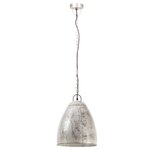 vidaXL Lampe suspendue industrielle 25 W Argenté Rond 32 cm E27