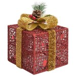 vidaXL Boîtes-cadeaux de Noël décoratives 3 Pièces Extérieur Intérieur