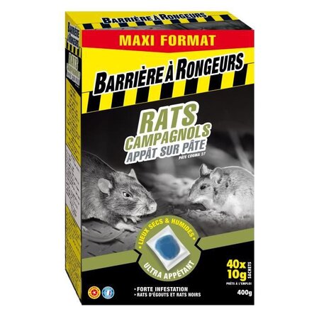 BARRIERE A INSECTES - Rats campagnols appât PAE 400g