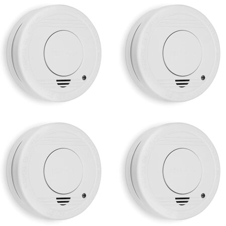 Smartwares Détecteurs de fumée 4 Pièces 10x10x3 5 cm Blanc