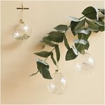 Boule en verre décorative naturelle - branche de gypsophile - 8 cm