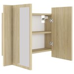 vidaXL Armoire à miroir à LED de bain Chêne sonoma 60x12x45 Acrylique