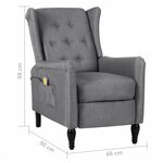 vidaXL Fauteuil de massage inclinable Gris clair Tissu