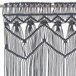 vidaXL Rideau en macramé Anthracite 140x240 cm Coton