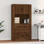 vidaXL Buffet haut Chêne marron Bois d'ingénierie