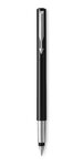 PARKER Vector stylo plume, noir avec attributs chromés, pointe moyenne, encre bleue, coffret cadeau