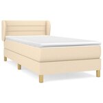 vidaXL Lit à sommier tapissier avec matelas Crème 100x200 cm Tissu