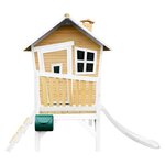 AXI Cabane enfant ROBIN Brun Blanc avec toboggan Blanc