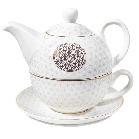 Théière solo en porcelaine fleur de vie