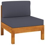 vidaXL Salon de jardin 10 Pièces avec coussins gris foncé Bois d'acacia