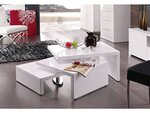 Table basse design "Elysa" - 80 x 59 x 37 5 cm - Blanc laqué
