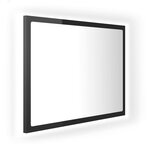 vidaXL Miroir LED de salle de bain Noir brillant 60x8 5x37cm Acrylique