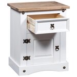 vidaXL Table de chevet Gamme Corona pin mexicain Blanc 53x39x67 cm