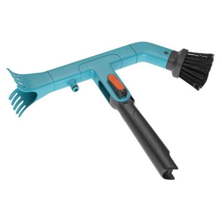 GARDENA Nettoyeur de gouttiere combisystem - 2 racloirs en plastique et brosse a poils durs