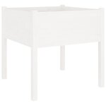 vidaXL Jardinière d'extérieur Blanc 70x70x70 cm Bois de pin massif