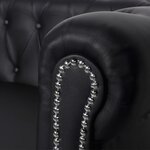 vidaXL Canapé Chesterfield à 2 places cuir synthétique noir