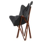 Lesli Living Chaise papillon 73x85x95 cm Gris et marron