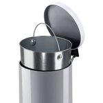 Hailo Poubelle à pédale Solid M 12L Argenté et bac intérieur galvanisé