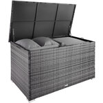 Tectake coffre de jardin oslo structure en aluminium 145x82 5x79 5cm - gris