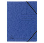 Chemise À Élastique Sans Rabats Carte Lustrée 355gm2 - A4 - Bleu - X 25 - Exacompta